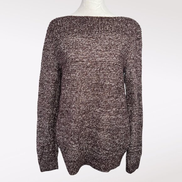Croft & Barrow Marled Knit Sweater Brown White Pullover Medium - Picture 1 of 9